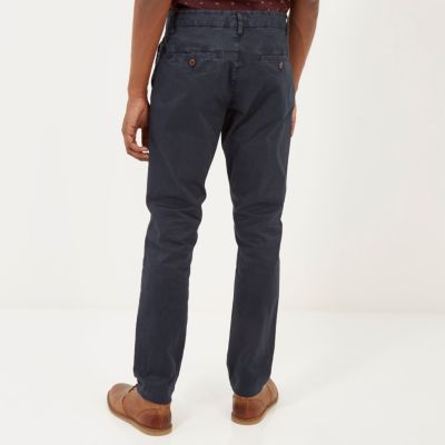 Navy blue slim chinos